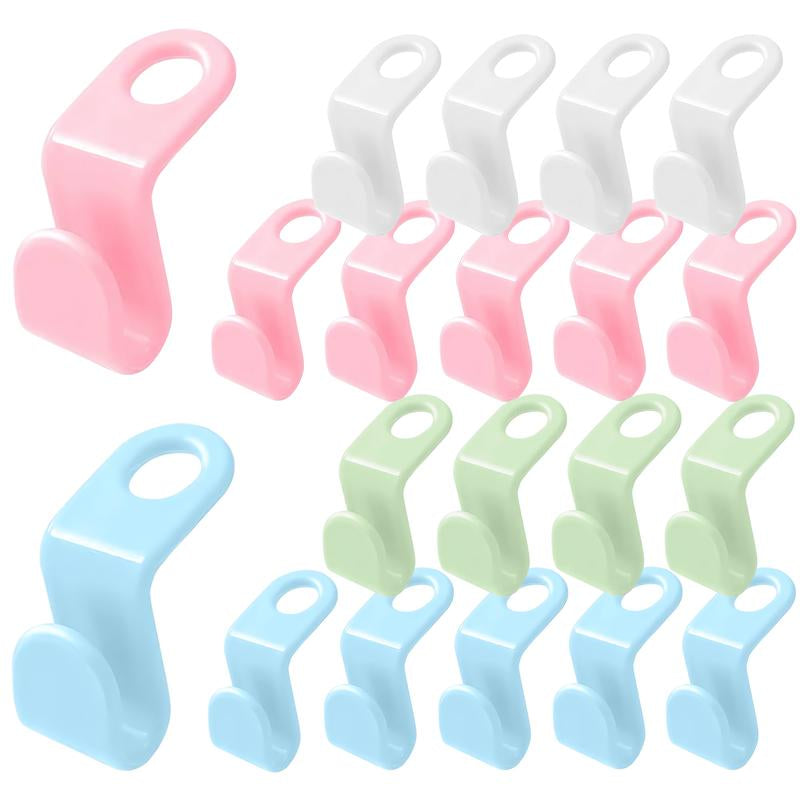 Clothes Hanger Connector Hooks 20 Counts, Stacked Space Saver Hanger Hook, Super Space Saving for Closet, Multi-Function and Durable Random Color Hanger Hook