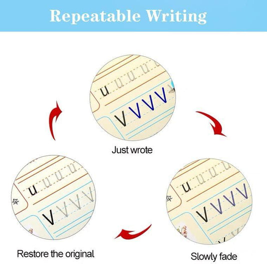 Unlock Your Child's Writing Potential with Our 4 Pc Magic Groove Practice Copybooks! Perfect for Ages 3-5! ✍️✨