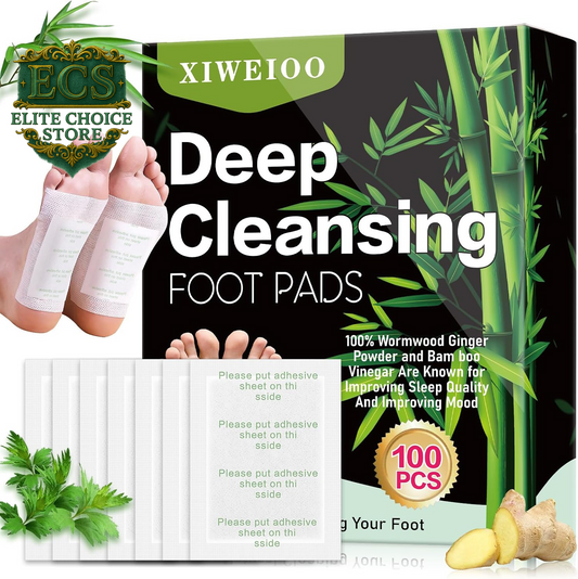 100 Pack Foot Pads, Ginger Oil Bamboo Charcoal, Foot Care Patch Message Deep Cleansing for Stress Relief, Better Rest, Feet Health Patches, Relaxing Muscles