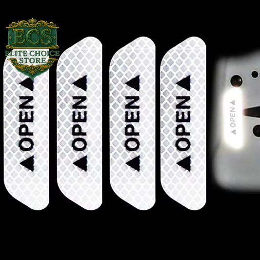 4PCS Car Accessories Car Stickers Reflective Warning Sticker Wheel Eyebrows Door Opening Sticker Diamond Wheel Reflective Strip