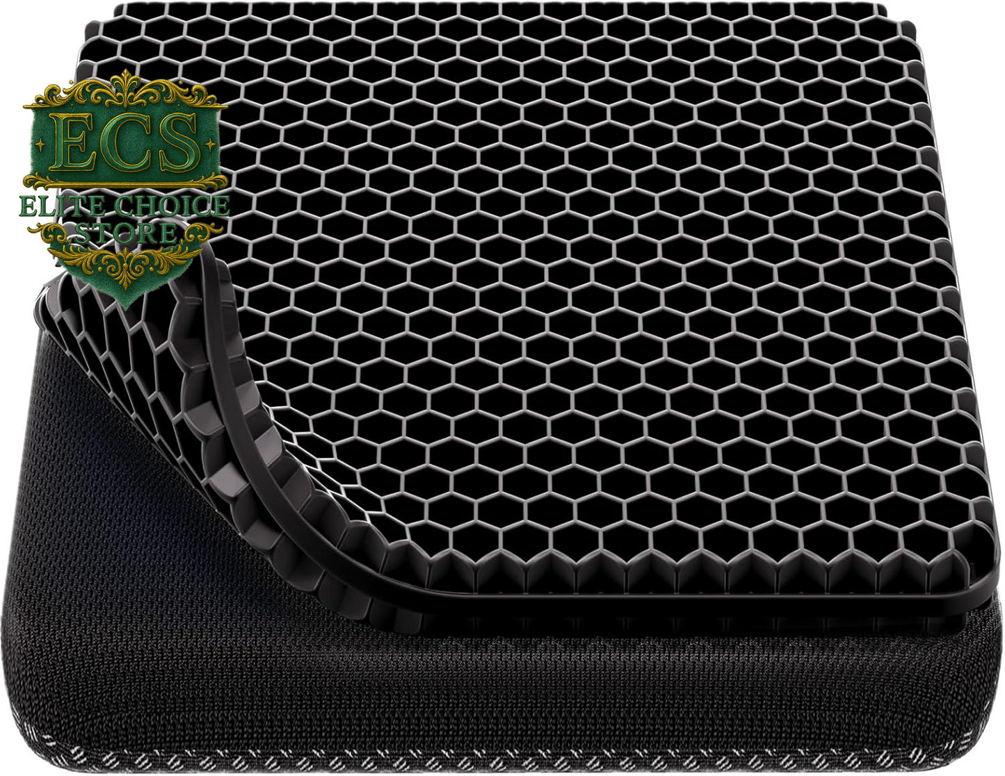 Gel Seat Cushion, Cooling Seat Cushion (Super Large & Thick), Breathable Honeycomb Design Absorbs Pressure Points Seat Cushion, Gel Cushion for Office Chair, Home Car Seat Cushion for Wheelchair