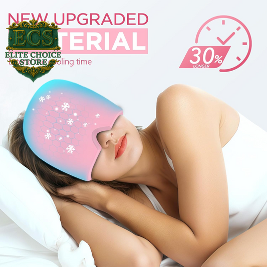 Migraine Relief Cap, Headache Relief Hat for Migraine Cap, Hot and Cold Therapy, Headache Eyes Mask for Stress Relief, Ice Pack Head Wrap for Sinus, Puffy Eyes, Tension, Pink
