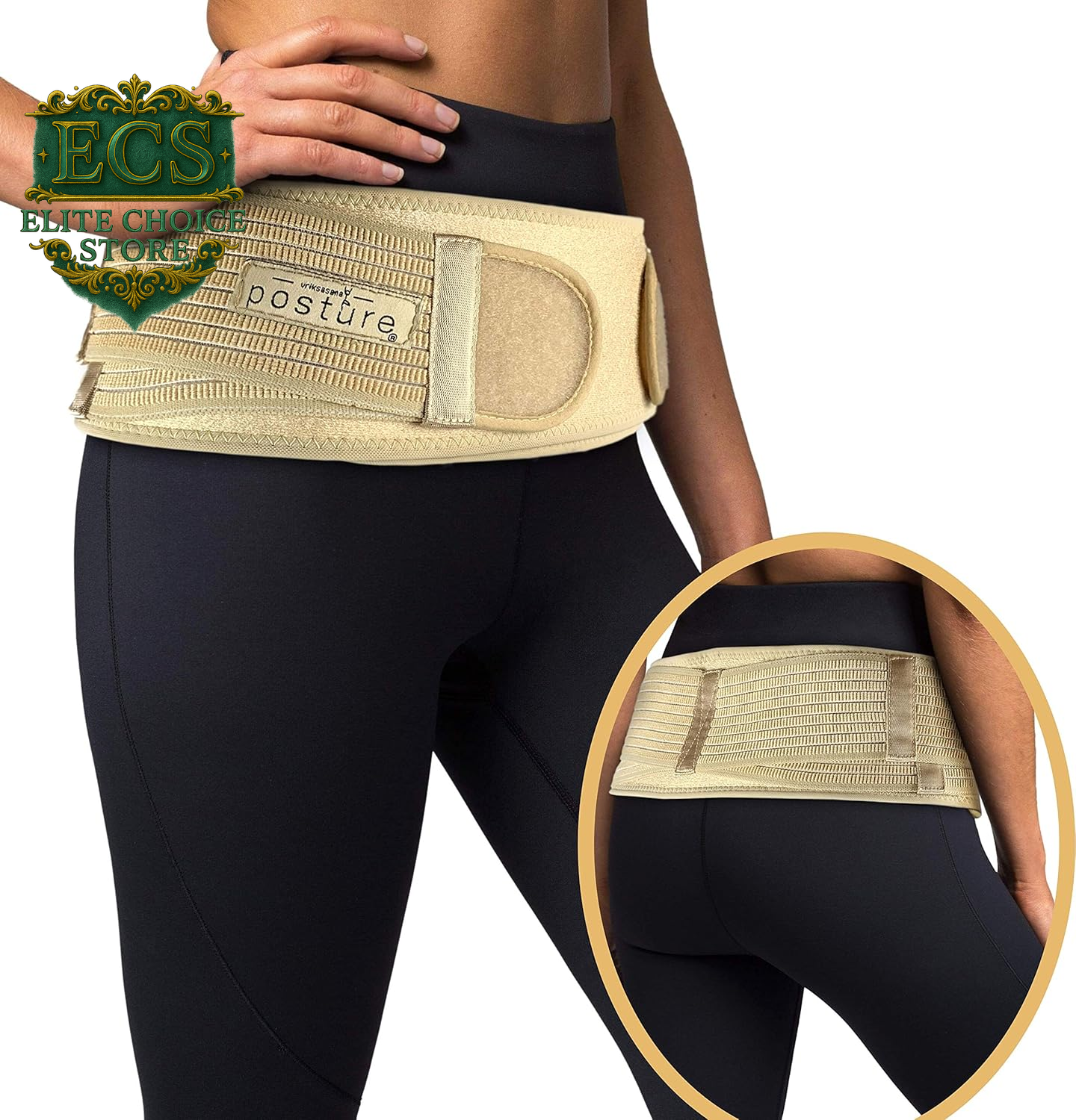Sacroiliac Hip Belt for Women and Men That Alleviates Sciatic, Pelvic, Lower Back, Leg and Sacral Nerve Pain Caused by Si Joint Dysfunction| Trochanter Brace (Regular, Black)