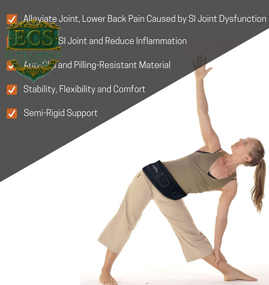 Sacroiliac Hip Belt for Women and Men That Alleviates Sciatic, Pelvic, Lower Back, Leg and Sacral Nerve Pain Caused by Si Joint Dysfunction| Trochanter Brace (Regular, Black)