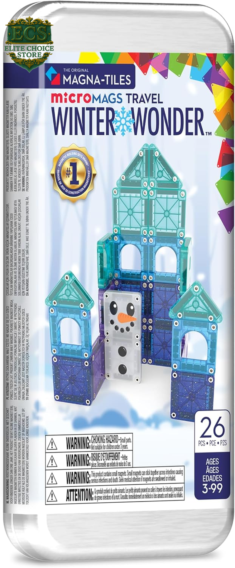 MAGNA-TILES Micromags 26-Piece Travel Magnetic Construction Set – Bold Colors, the Original Magnetic Building Brand