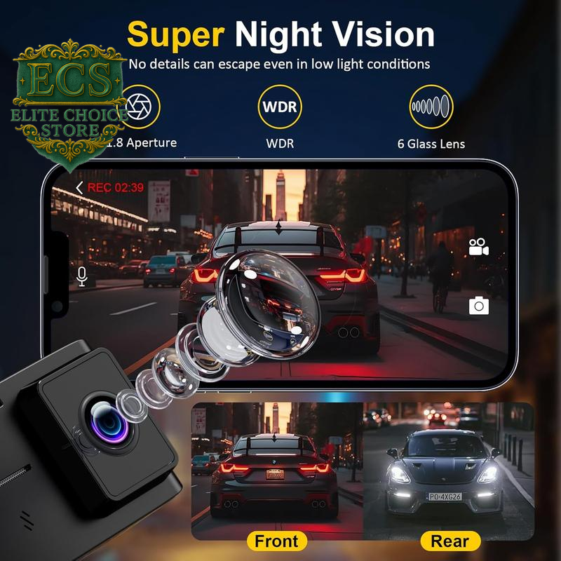 Capture Every Moment: 4K Front & 2.5K Rear Dual Dash Cam with WiFi & GPS - Perfect for Day & Night Adventures! ๐๐จ๐ธ #DashCam #CarSafety