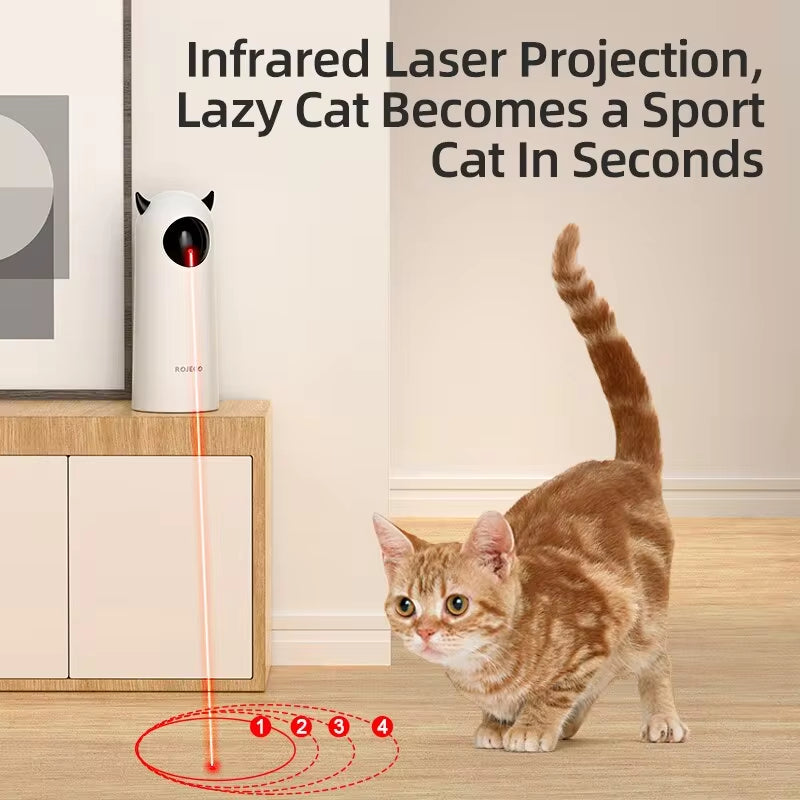 Engaging Automatic Cat Laser Toy with Interactive LED for Indoor Play and Exercise