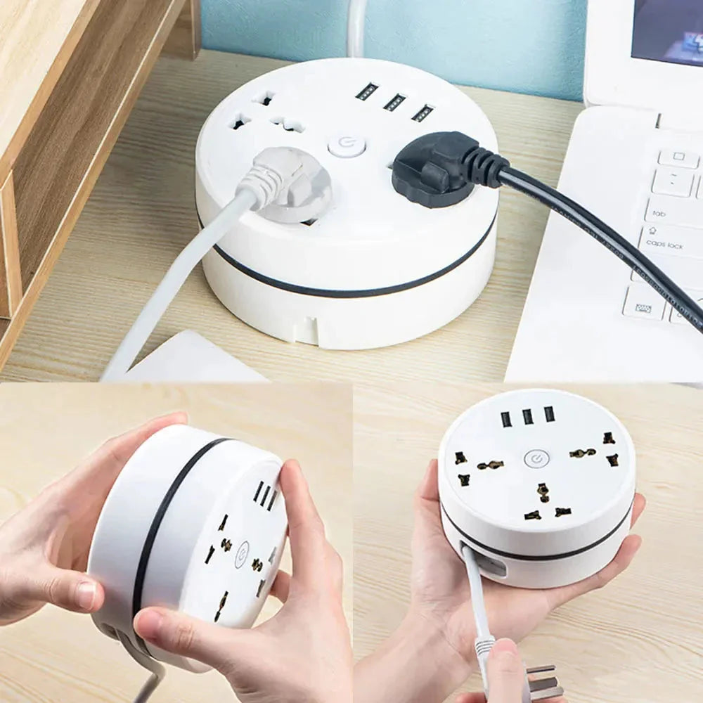 EU Plug Smart Home Power Strip with USB Ports and Fast Charging Capability