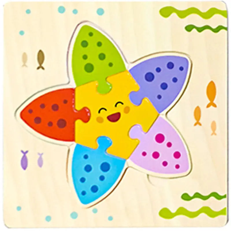 Baby Wooden 3D Puzzles Tangram Shapes Learning Educational Cartoon Animal Intelligence Jigsaw Toys for Children Gift