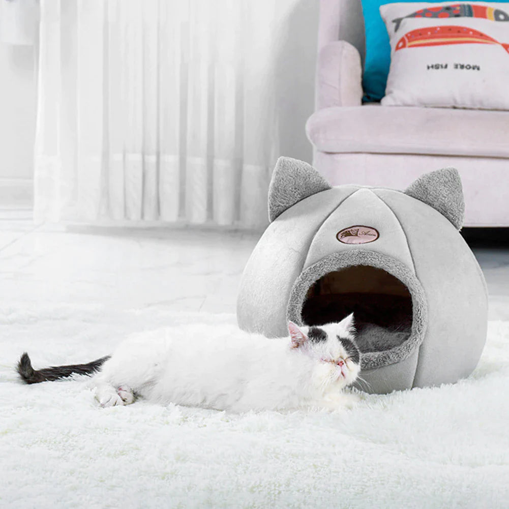 Cozy Indoor Cat Bed and Small Dog House - Winter Warmth Mat and Tent Accessories