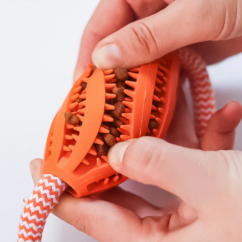 Natural Rubber Interactive Chew Toy and Food Dispenser for Golden Retrievers - Ideal for Dental Health and Teething Training