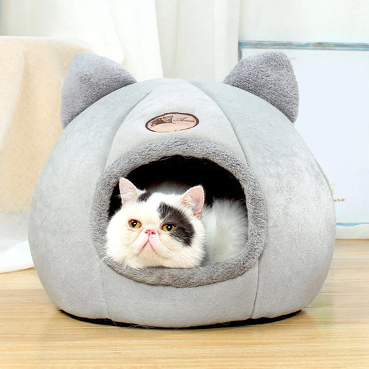 Cozy Indoor Cat Bed and Small Dog House - Winter Warmth Mat and Tent Accessories