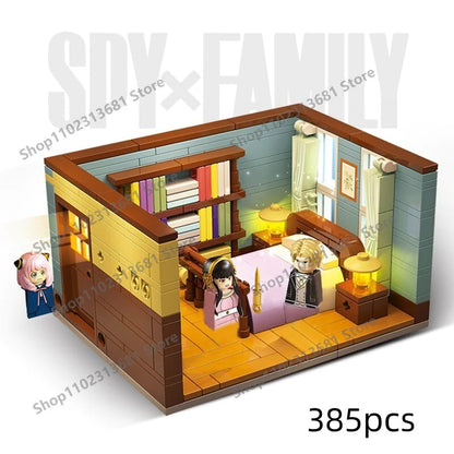 Popular Arnia Spy X Family Living Room Building Blocks Anime Mini Action Figures House Bricks Toys for Kids Christmas Gifts