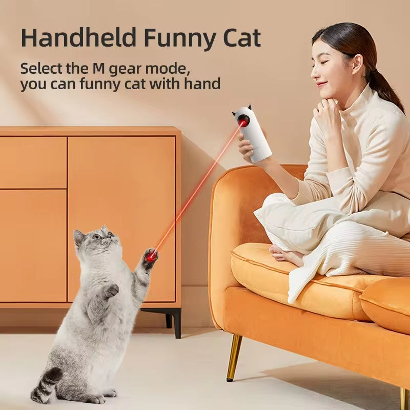 Engaging Automatic Cat Laser Toy with Interactive LED for Indoor Play and Exercise
