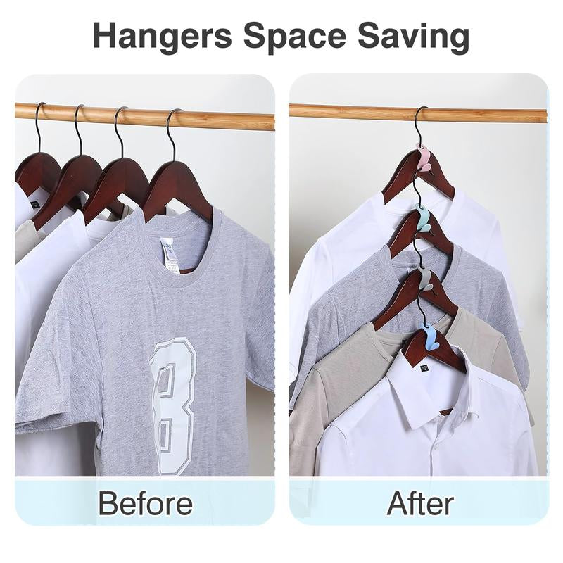 Clothes Hanger Connector Hooks 20 Counts, Stacked Space Saver Hanger Hook, Super Space Saving for Closet, Multi-Function and Durable Random Color Hanger Hook