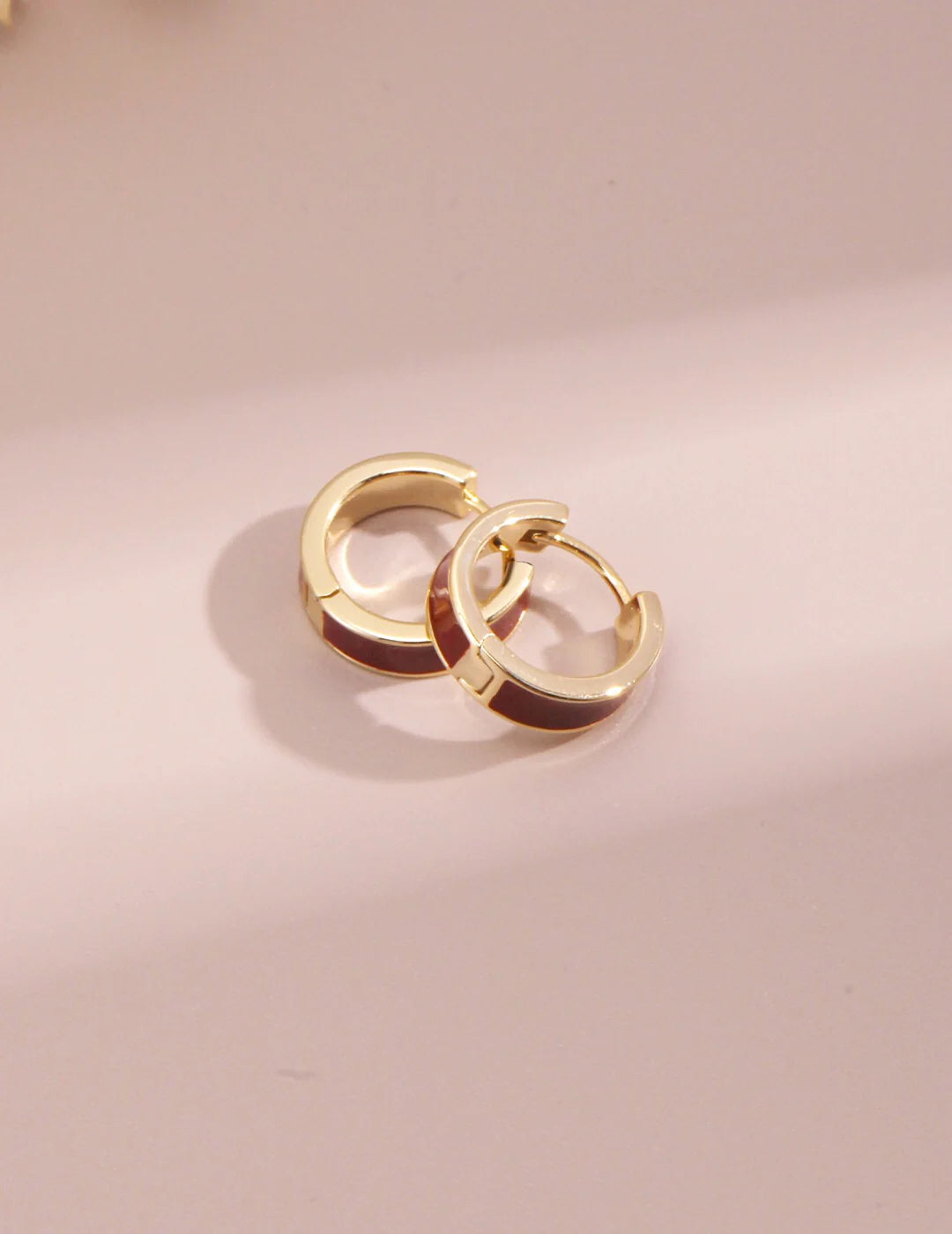 Classic Hoop Earrings with Red Drip Glaze Finish