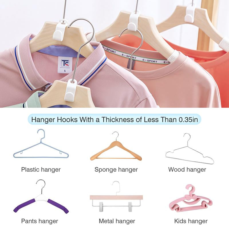 Clothes Hanger Connector Hooks 20 Counts, Stacked Space Saver Hanger Hook, Super Space Saving for Closet, Multi-Function and Durable Random Color Hanger Hook