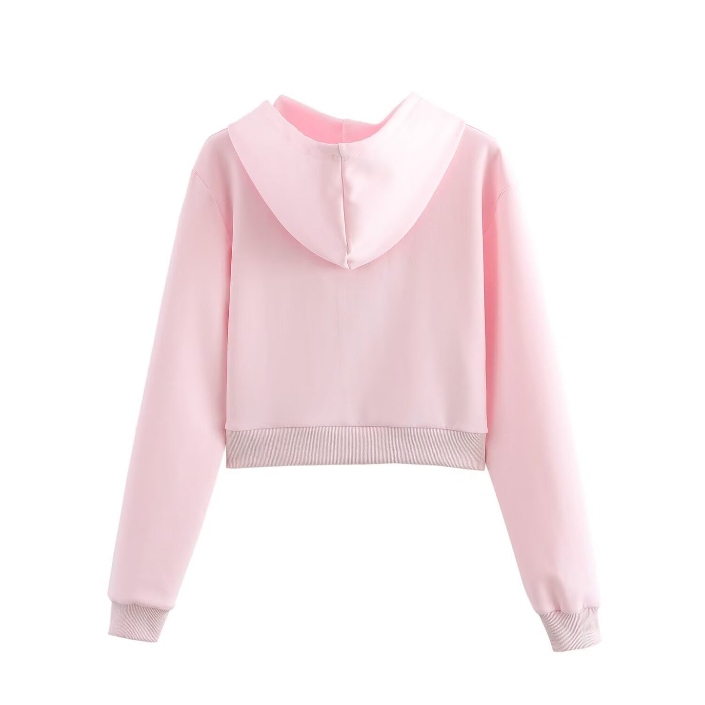 Zero Homemade European And American Style Versatile New Women's Double-Sided Cloth Short Sweatshirt With Stitching Decoration Double-Sided Cloth Bell-Bottom Pants