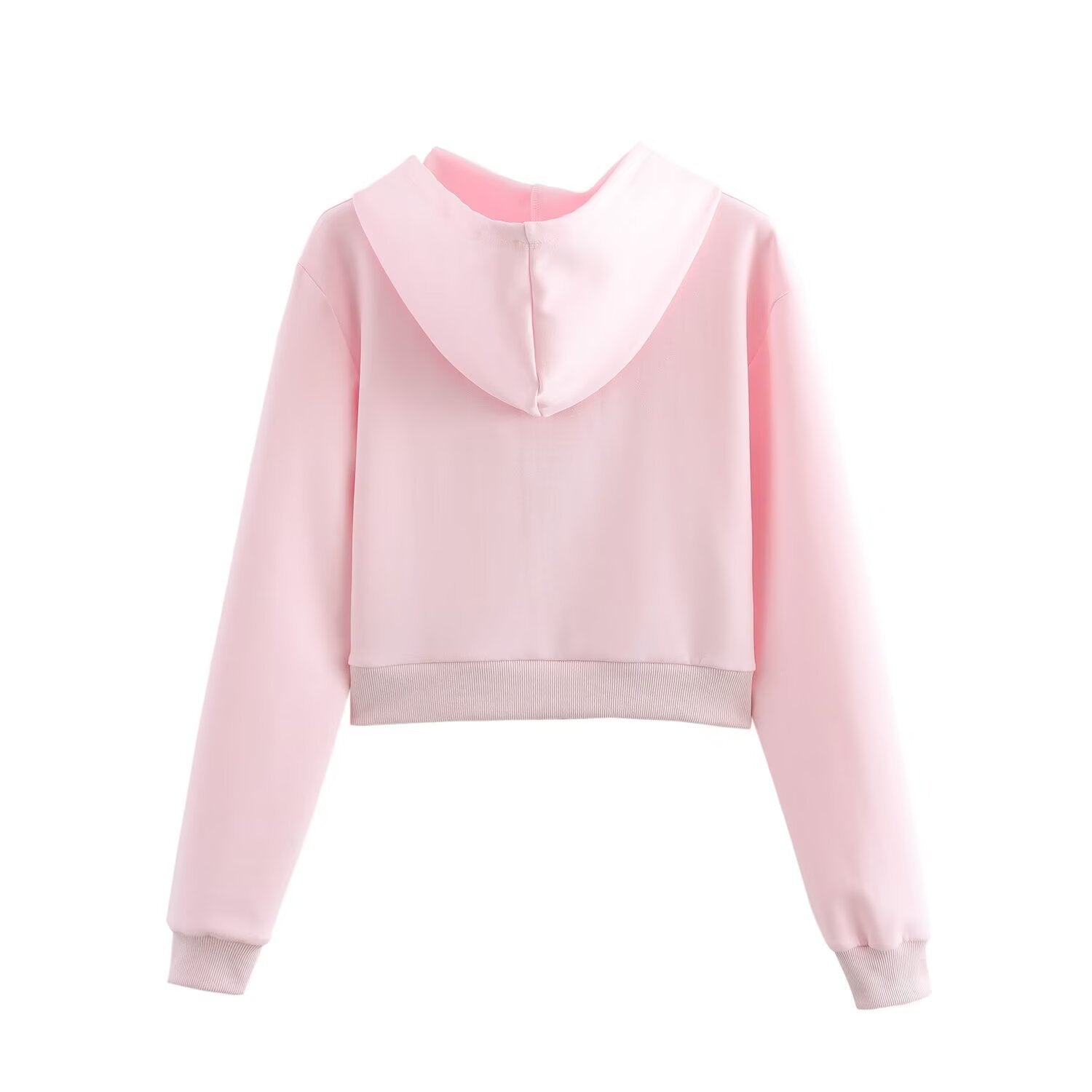 Zero Homemade European And American Style Versatile New Women's Double-Sided Cloth Short Sweatshirt With Stitching Decoration Double-Sided Cloth Bell-Bottom Pants