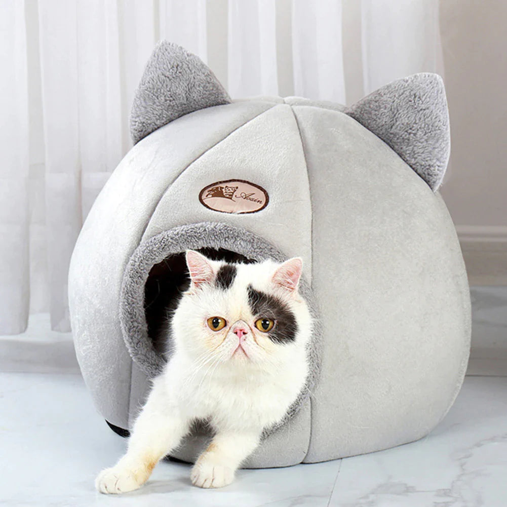 Cozy Indoor Cat Bed and Small Dog House - Winter Warmth Mat and Tent Accessories
