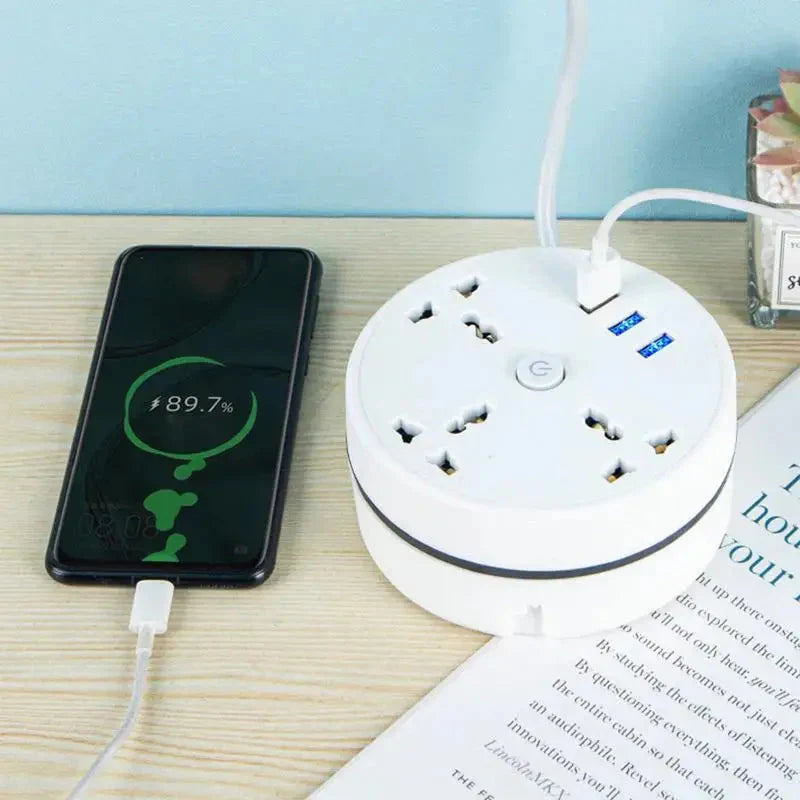 EU Plug Smart Home Power Strip with USB Ports and Fast Charging Capability