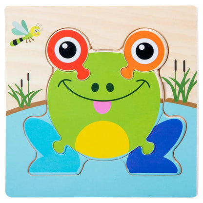 Baby Wooden 3D Puzzles Tangram Shapes Learning Educational Cartoon Animal Intelligence Jigsaw Toys for Children Gift