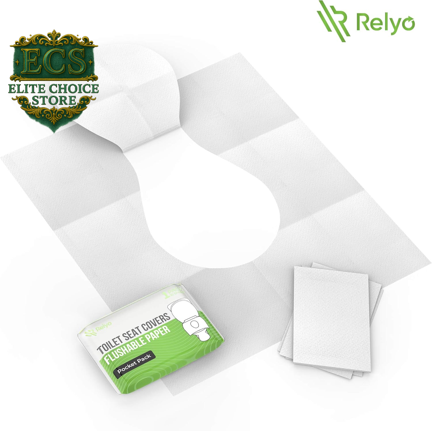 Toilet Seat Cover Paper Flushable (50 Pack) - XL for Adults and Kids Potty Training, 100% Biodegradable Travel Supplies Essentials for Public Restrooms, Airplane, Camping, Festivals