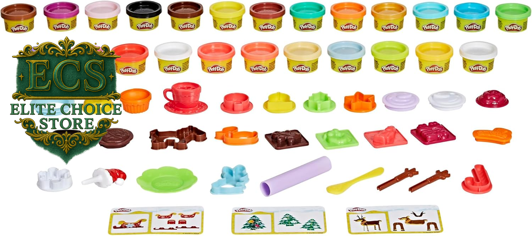 Play-Doh Holiday Advent Calendar for Kids 3 and Up, 24 Day Countdown, Multiple Surprise Gifts behind Each Door, Arts & Crafts