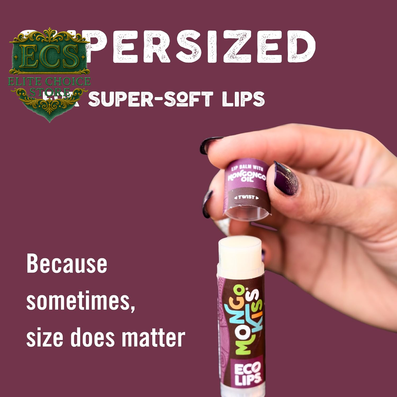 Eco Lips Mongo Kiss Organic Lip Balm 7 Pack - Blood Orange, Black Cherry, Pomegranate, Vanilla Honey, Peppermint, Strawberry Lavender, Yumberry | Mongongo Oil to Soothe & Moisturize Dry, Cracked Lips