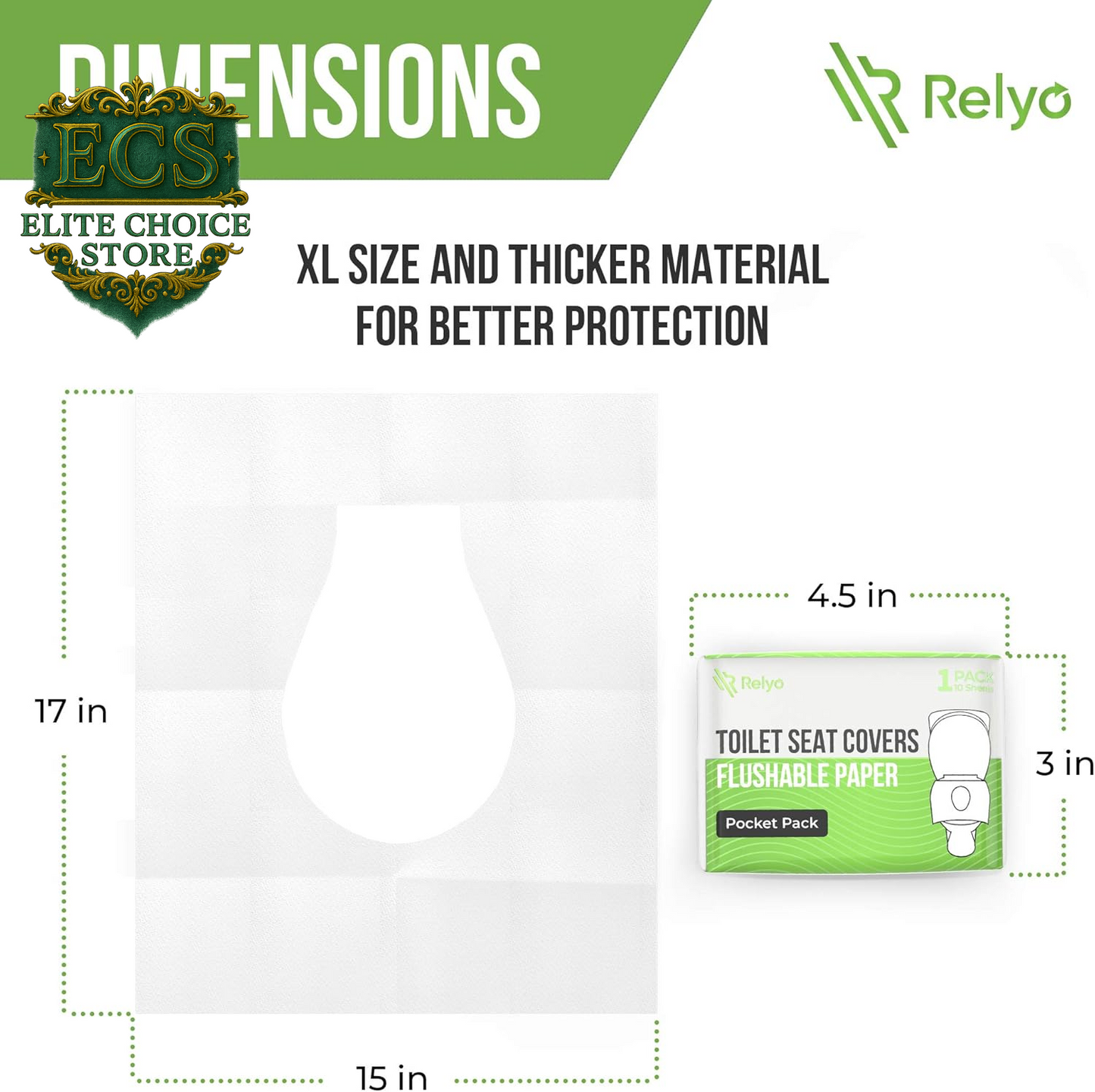 Toilet Seat Cover Paper Flushable (50 Pack) - XL for Adults and Kids Potty Training, 100% Biodegradable Travel Supplies Essentials for Public Restrooms, Airplane, Camping, Festivals