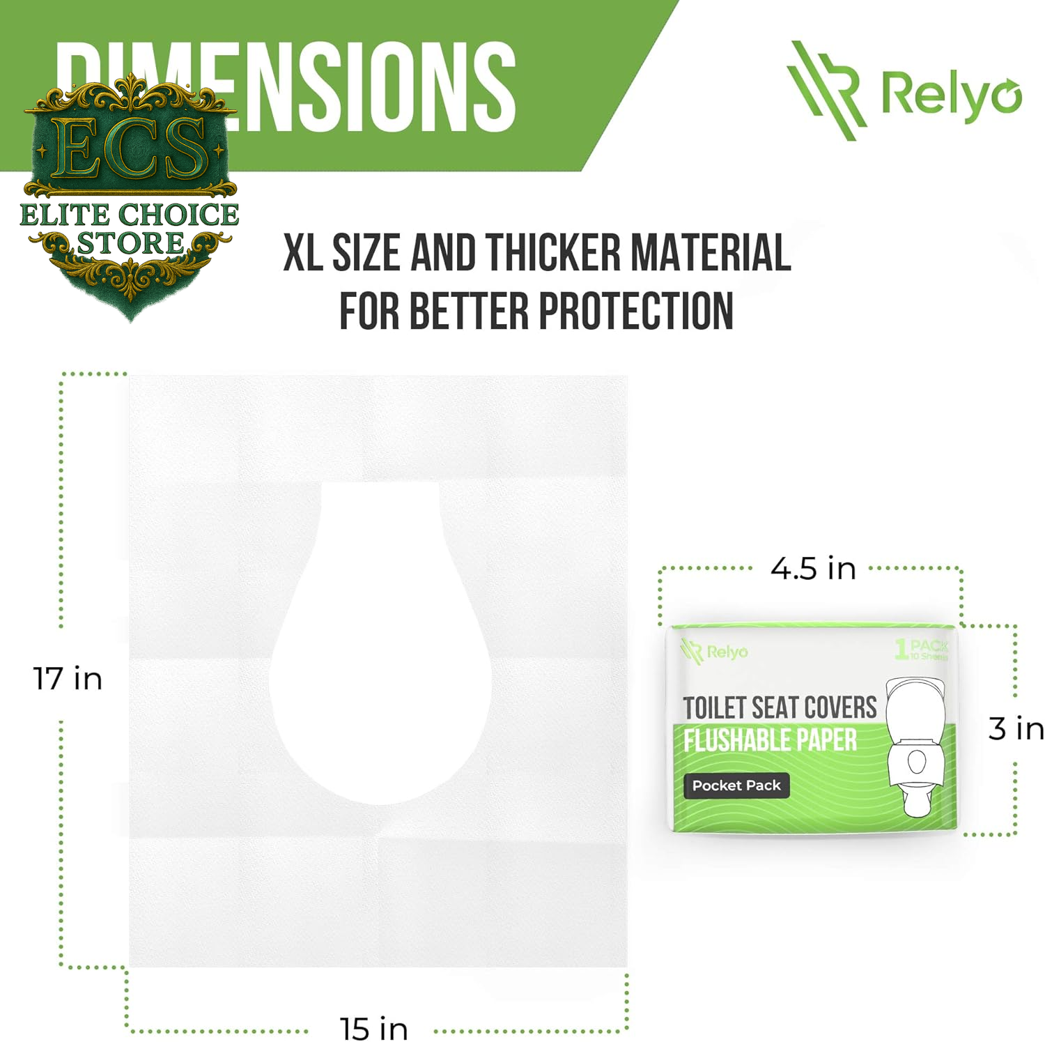 Toilet Seat Cover Paper Flushable (50 Pack) - XL for Adults and Kids Potty Training, 100% Biodegradable Travel Supplies Essentials for Public Restrooms, Airplane, Camping, Festivals