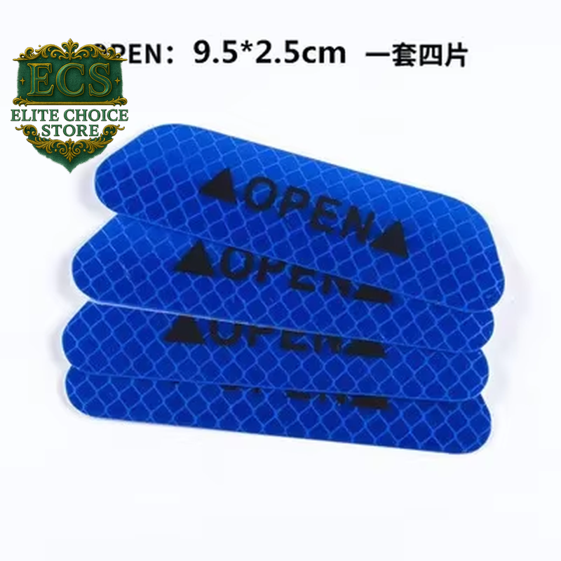 4PCS Car Accessories Car Stickers Reflective Warning Sticker Wheel Eyebrows Door Opening Sticker Diamond Wheel Reflective Strip