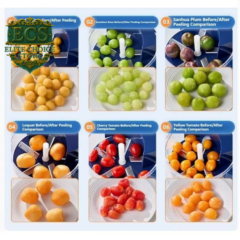 Automatic Electric Machine for Peeling Grapes, Skin Dissolving Hands-Free for Berries and Fruits, Fruit Preparation Tool, Easy P
