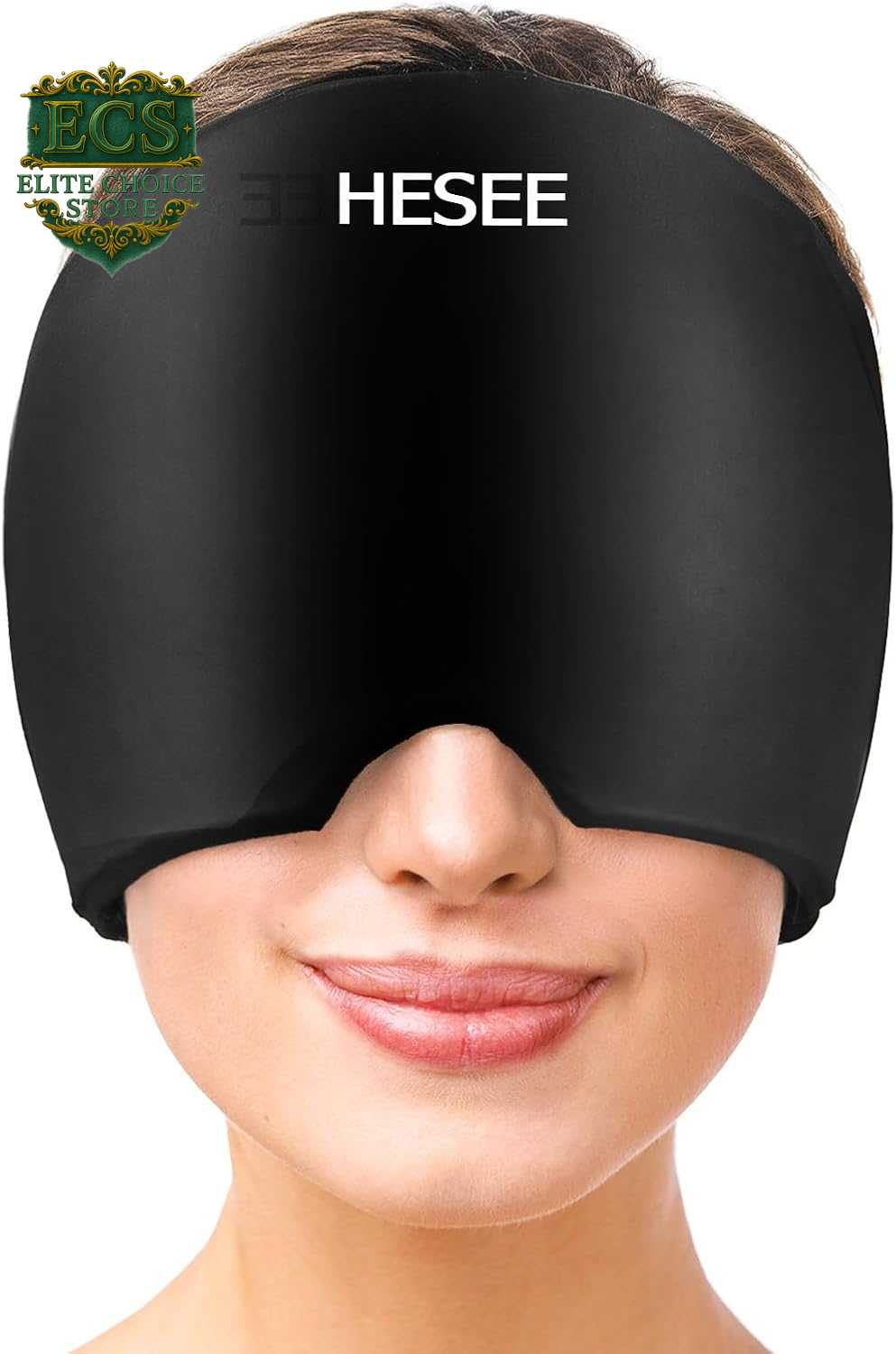 Migraine Relief Cap, Headache Relief Hat for Migraine Cap, Hot and Cold Therapy, Headache Eyes Mask for Stress Relief, Ice Pack Head Wrap for Sinus, Puffy Eyes, Tension, Pink