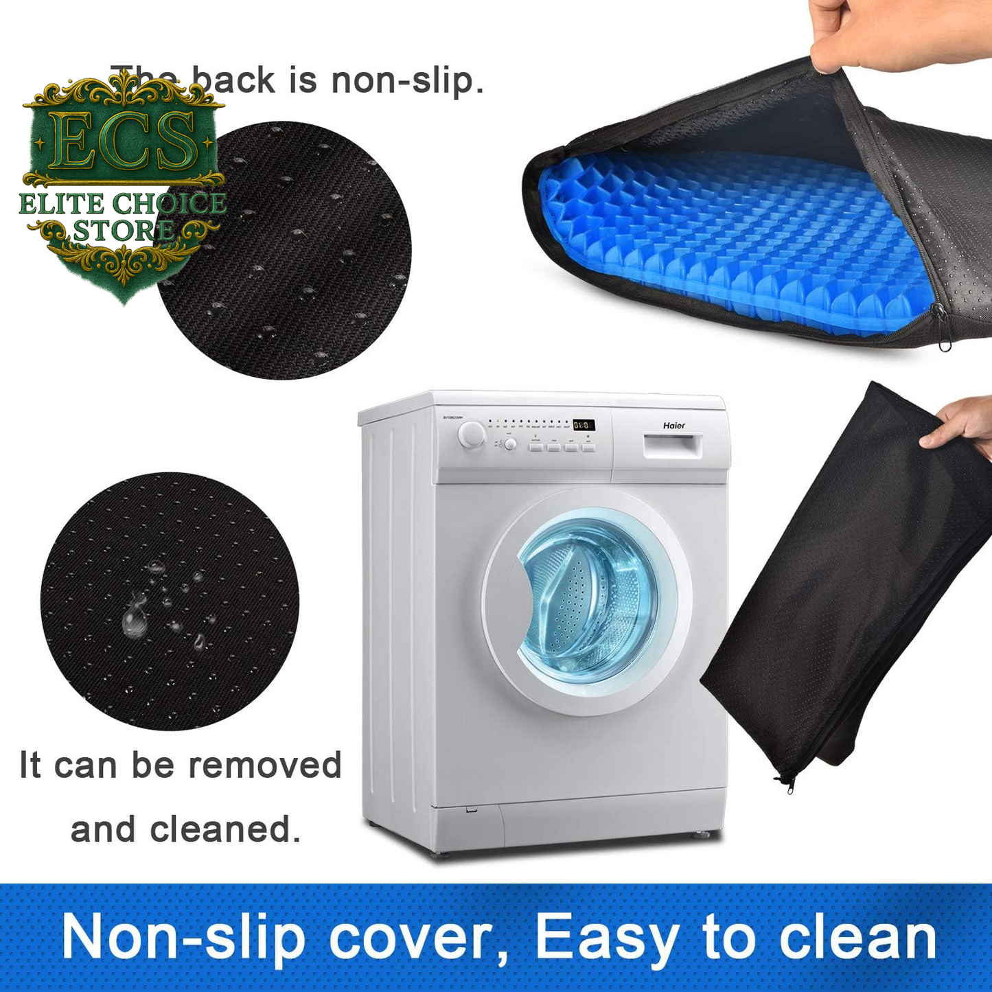 Gel Seat Cushion, Cooling Seat Cushion (Super Large & Thick), Breathable Honeycomb Design Absorbs Pressure Points Seat Cushion, Gel Cushion for Office Chair, Home Car Seat Cushion for Wheelchair