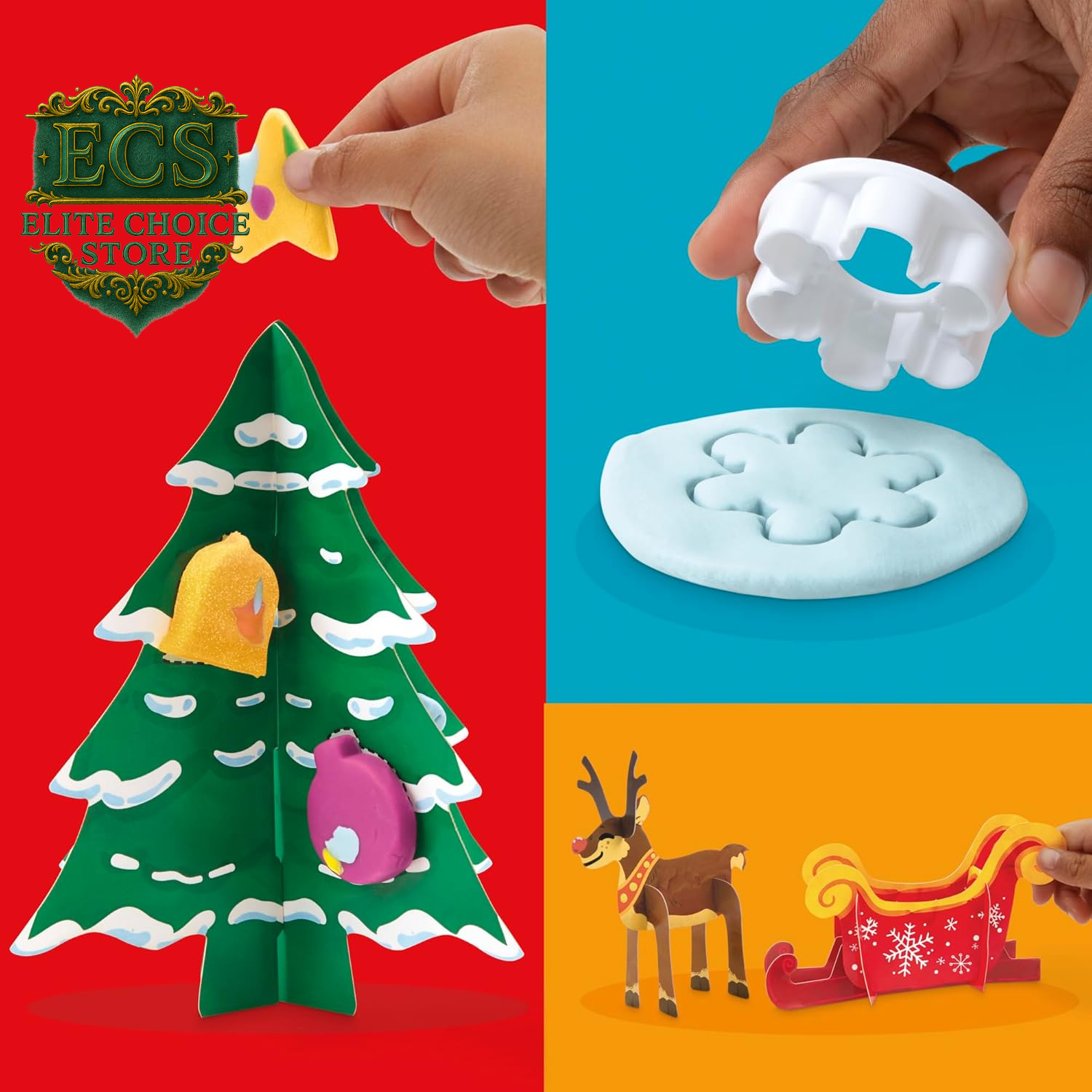 Play-Doh Holiday Advent Calendar for Kids 3 and Up, 24 Day Countdown, Multiple Surprise Gifts behind Each Door, Arts & Crafts