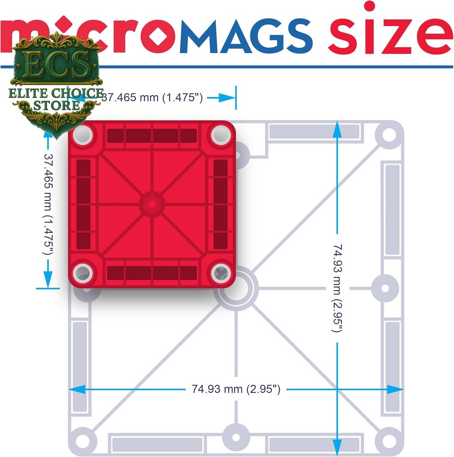MAGNA-TILES Micromags 26-Piece Travel Magnetic Construction Set – Bold Colors, the Original Magnetic Building Brand