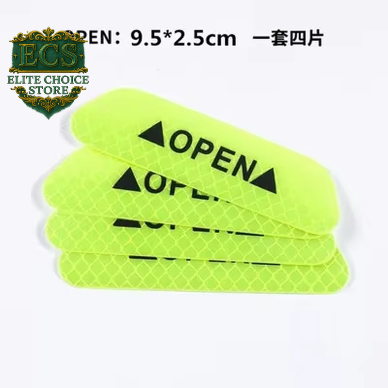 4PCS Car Accessories Car Stickers Reflective Warning Sticker Wheel Eyebrows Door Opening Sticker Diamond Wheel Reflective Strip