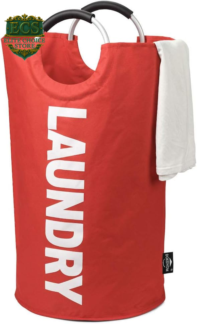 DOKEHOM 90L Large Laundry Basket, Collapsible Laundry Bag, Freestanding Tall Clothes Hamper, Foldable Washing Bin (Black)