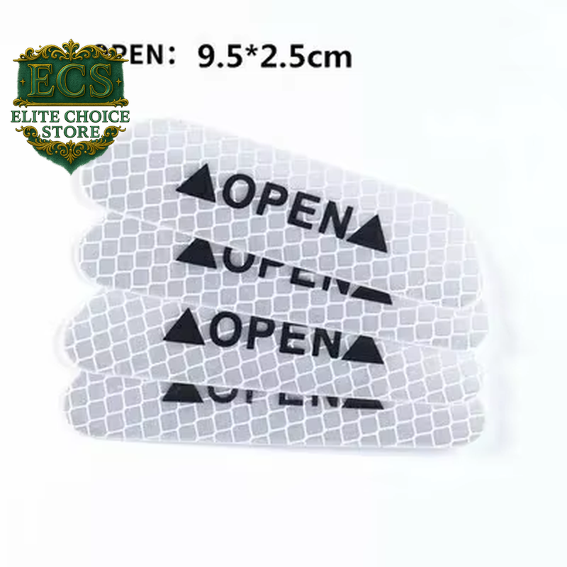 4PCS Car Accessories Car Stickers Reflective Warning Sticker Wheel Eyebrows Door Opening Sticker Diamond Wheel Reflective Strip