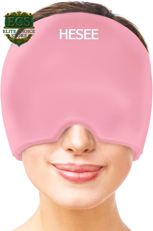Migraine Relief Cap, Headache Relief Hat for Migraine Cap, Hot and Cold Therapy, Headache Eyes Mask for Stress Relief, Ice Pack Head Wrap for Sinus, Puffy Eyes, Tension, Pink