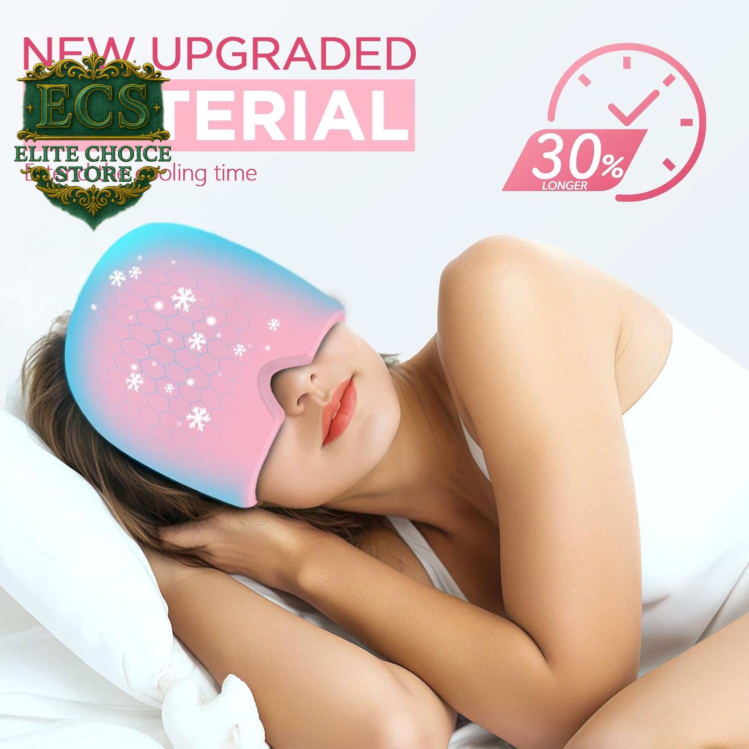 Migraine Relief Cap, Headache Relief Hat for Migraine Cap, Hot and Cold Therapy, Headache Eyes Mask for Stress Relief, Ice Pack Head Wrap for Sinus, Puffy Eyes, Tension, Pink