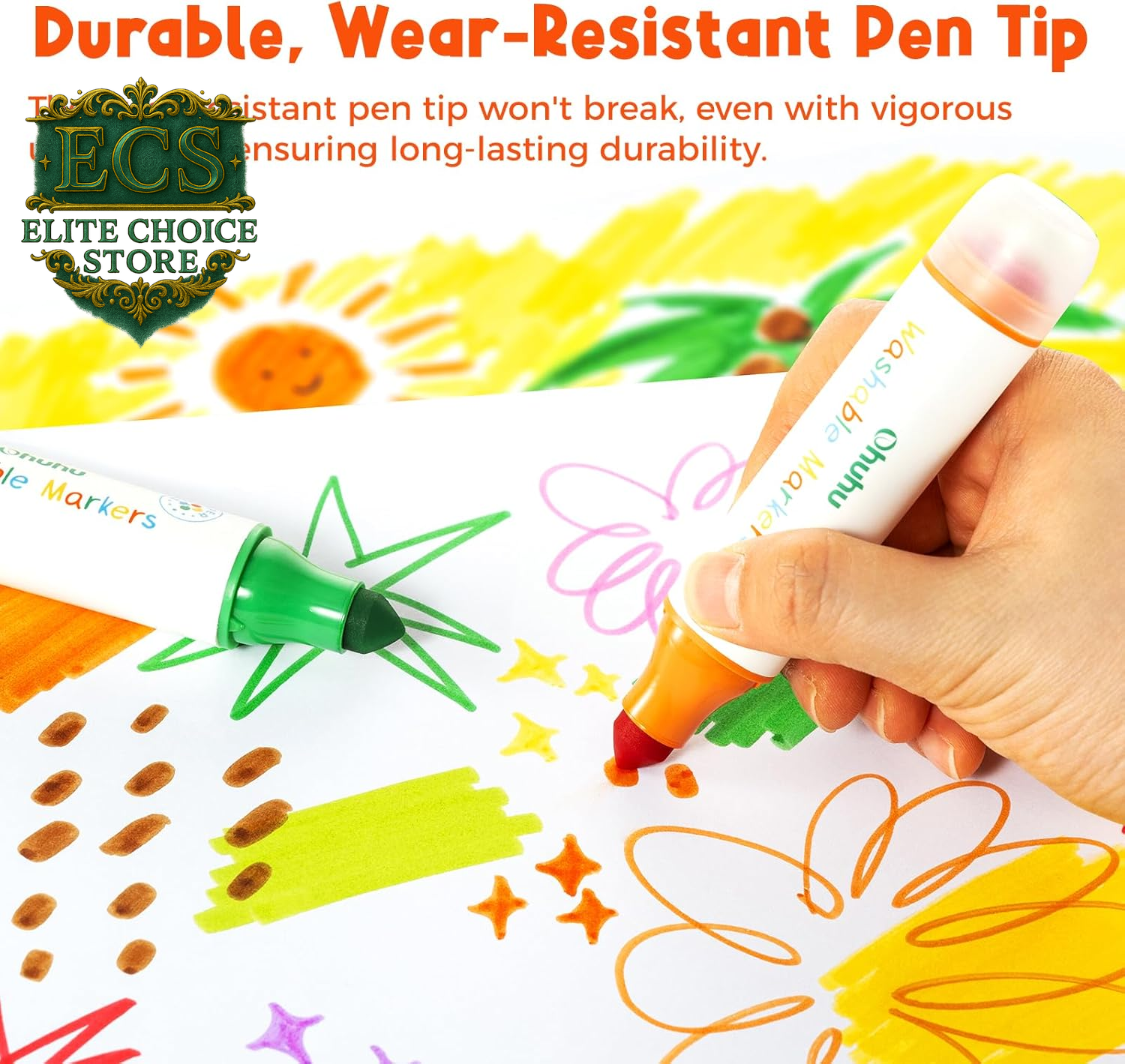 Unleash Creativity with Ohuhu 12-Pack Washable Dual Tip Markers for Kids! Perfect for Art and School Fun