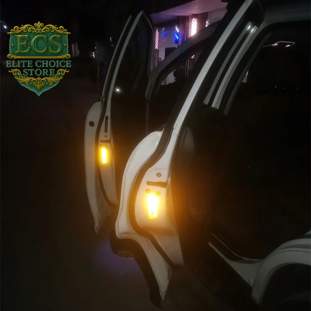 4PCS Car Accessories Car Stickers Reflective Warning Sticker Wheel Eyebrows Door Opening Sticker Diamond Wheel Reflective Strip