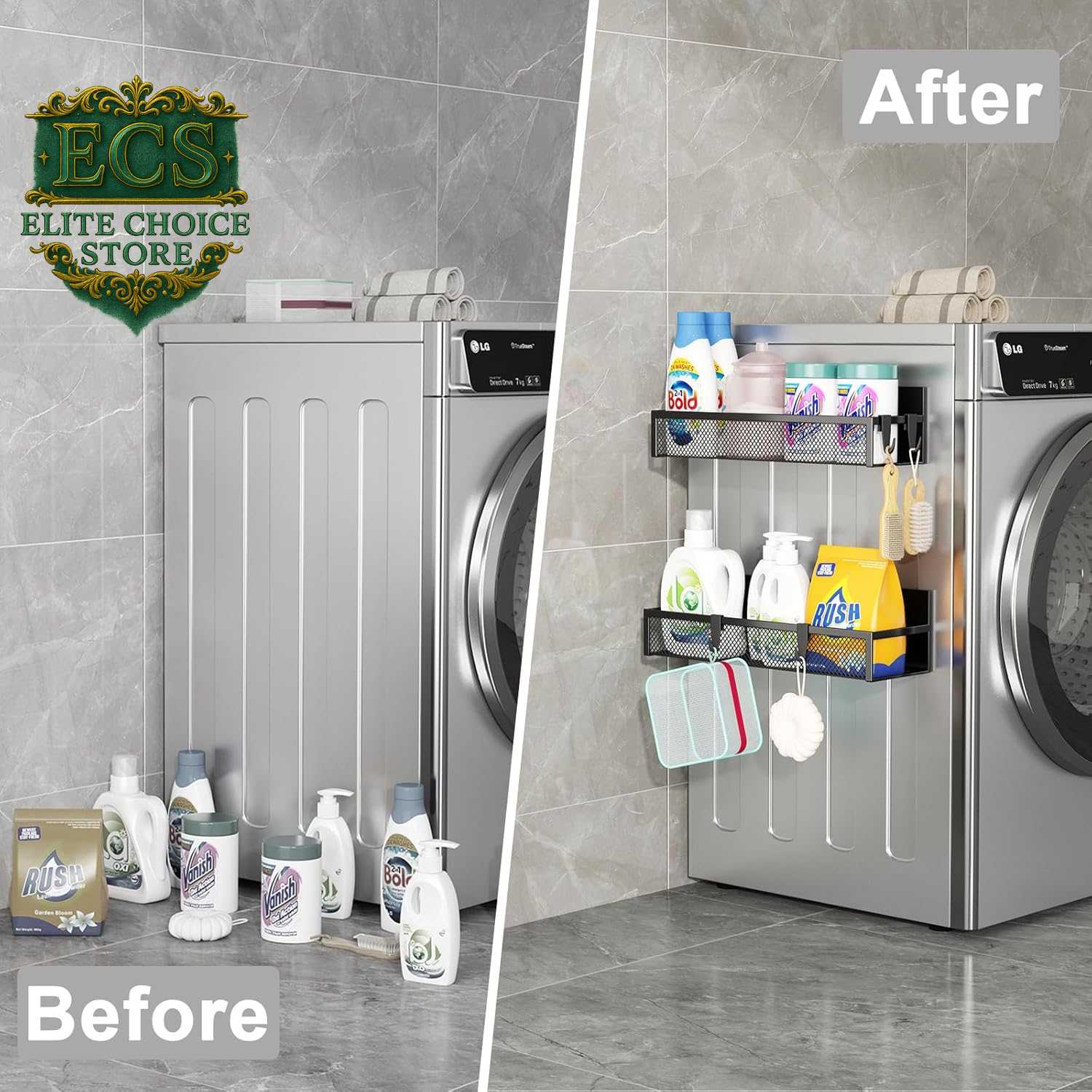 Transform your kitchen with the Aufworld Magnetic Spice Rack! 🧂✨ This 2-pack fridge organizer features moveable hooks for ultimate storage solutions. Say goodbye to clutter and hello to style! #KitchenOrganization #MagneticShelf