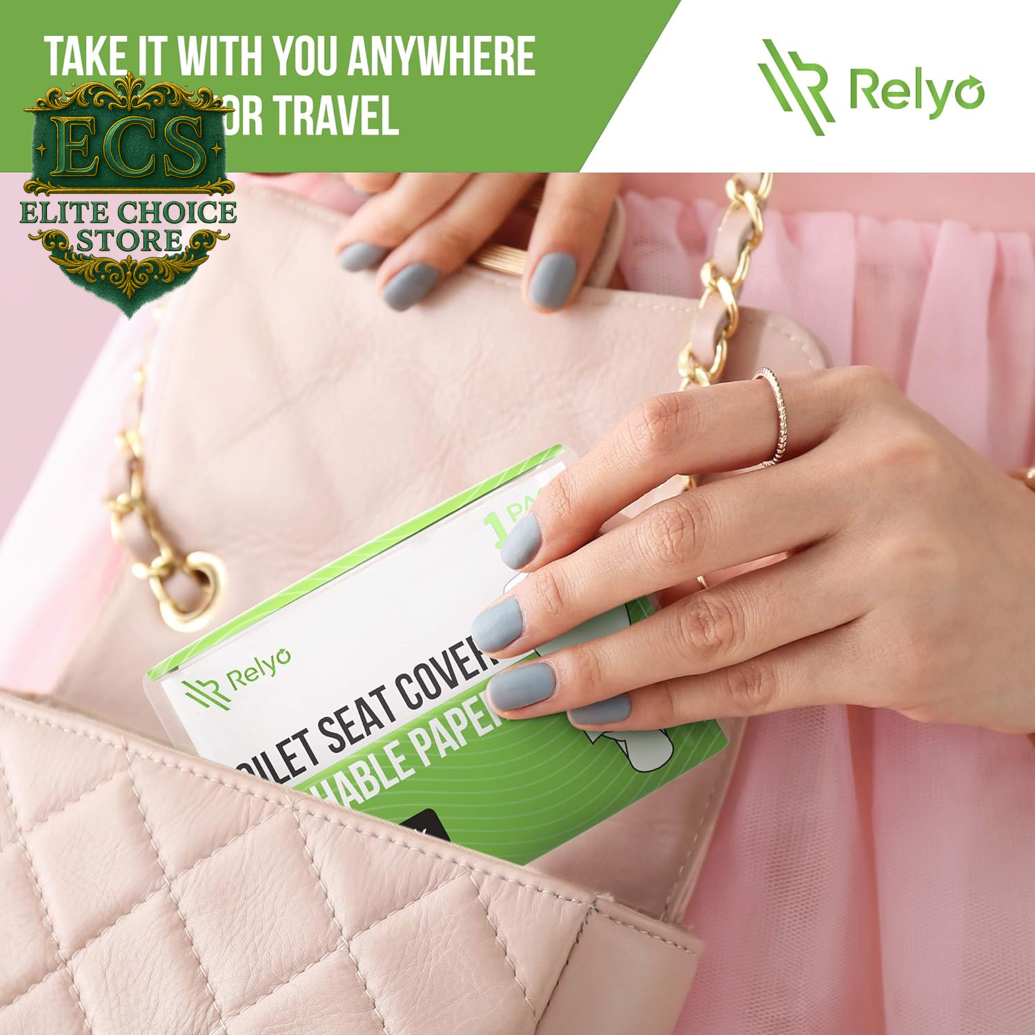 Toilet Seat Cover Paper Flushable (50 Pack) - XL for Adults and Kids Potty Training, 100% Biodegradable Travel Supplies Essentials for Public Restrooms, Airplane, Camping, Festivals