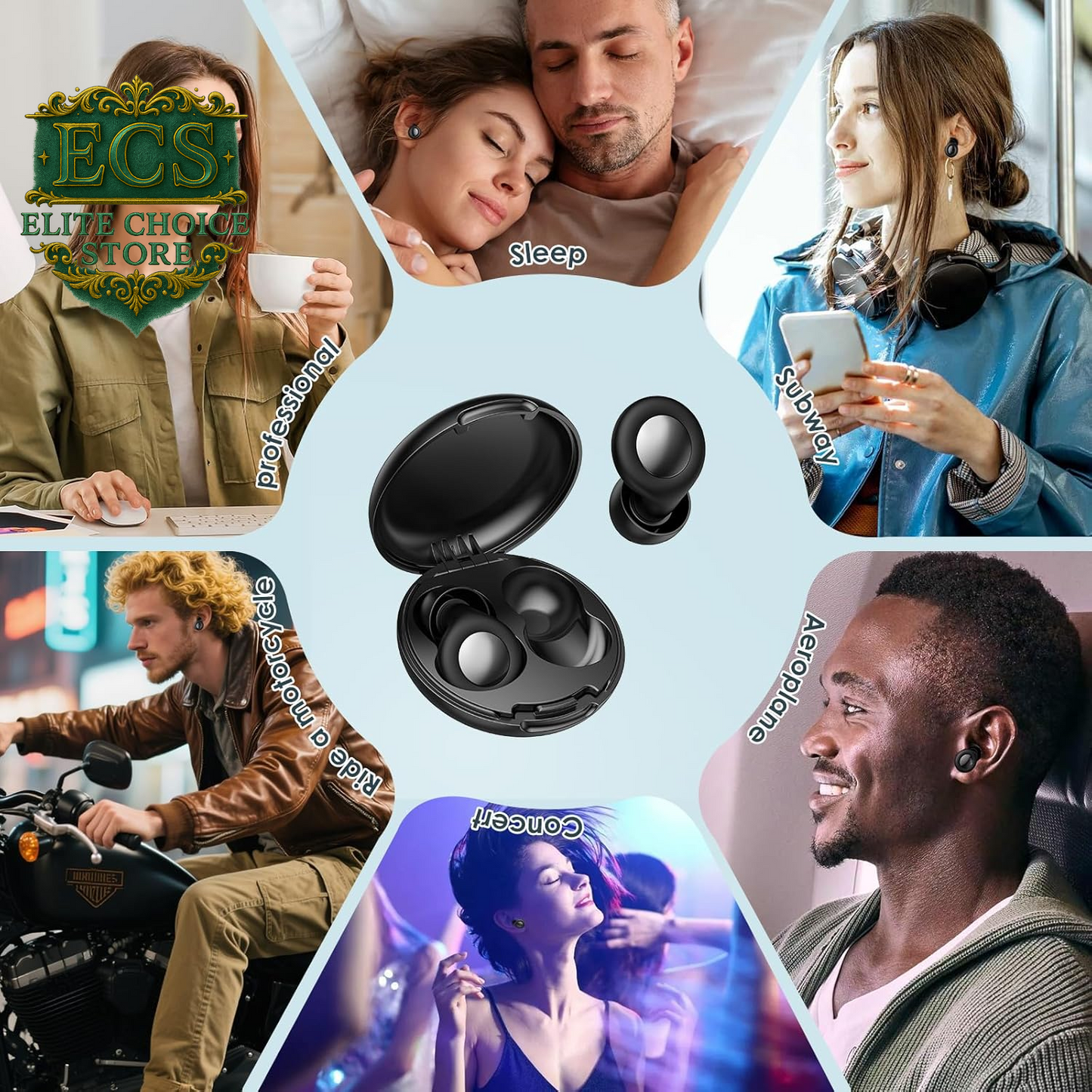 Ear Plugs for Sleeping Noise Cancelling, 25Db Ear Plugs for Noise Reduction with 8 Ear Tips, Reusable Silicone Earplugs Hearing Protection for Concert, Motorcycle, Sleep,And Snoring