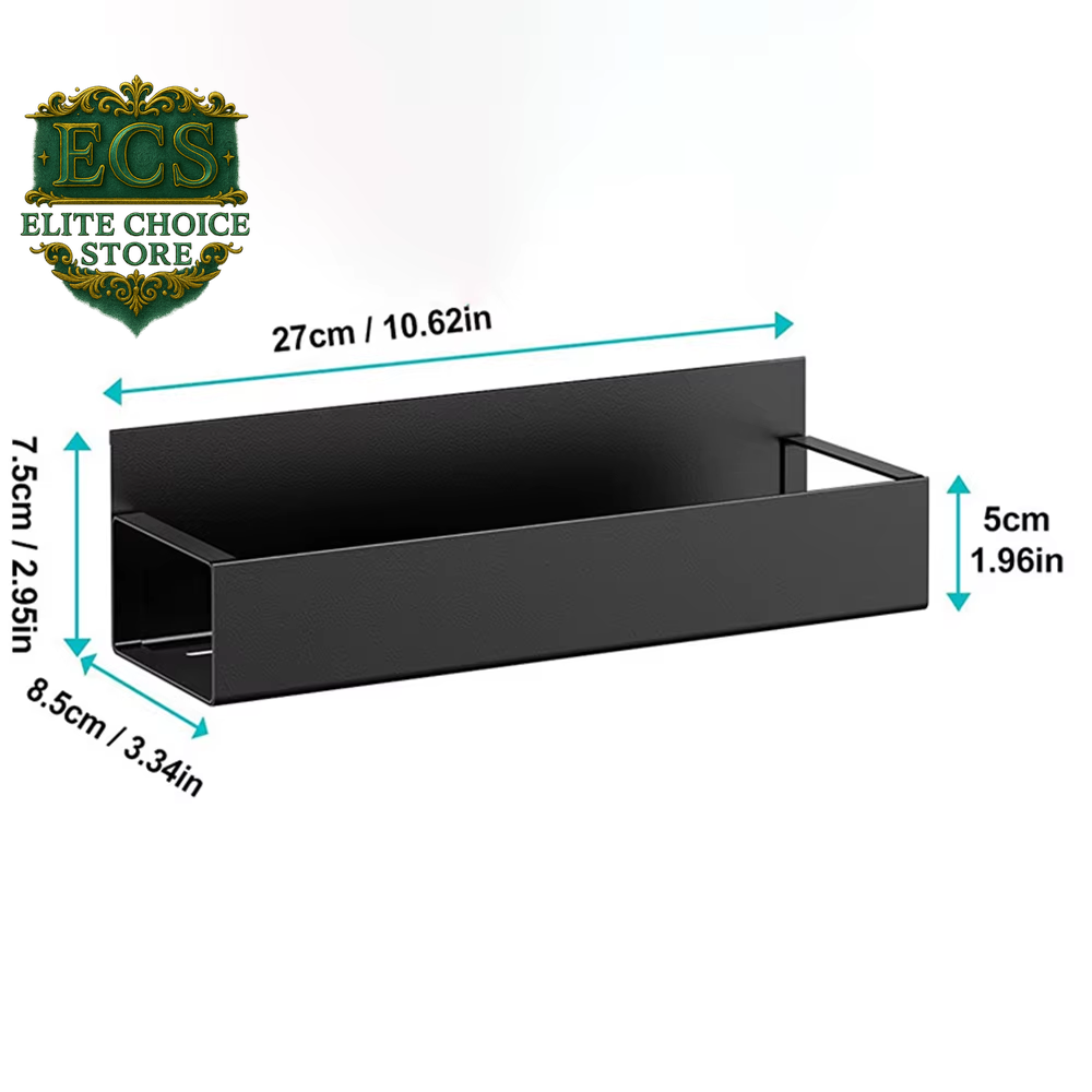 Magnetic Fridge Shelf Spice Storage Rack Black Iron Space Saving for Cabinet on the Side of Refrigerator Kitchen Organizer Shelf