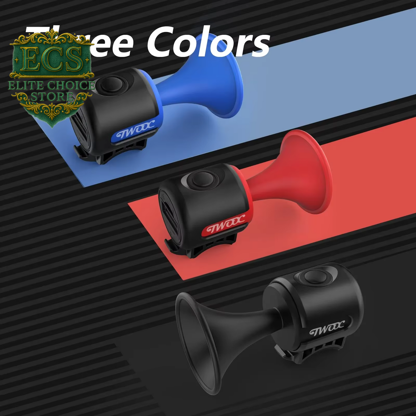 TWOOC Bicycle Electronic Horn Loud Warning Sound CR2032 Battery 120Db IPX4 Waterproof Suitable for Road and Mountain Bike