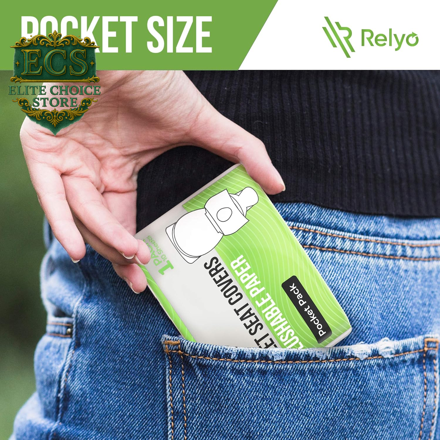 Toilet Seat Cover Paper Flushable (50 Pack) - XL for Adults and Kids Potty Training, 100% Biodegradable Travel Supplies Essentials for Public Restrooms, Airplane, Camping, Festivals